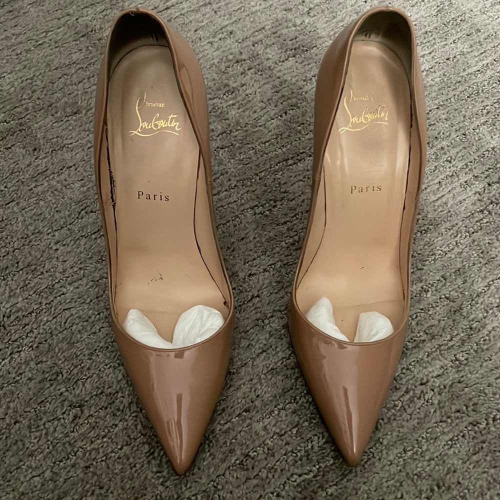 Authentic Christian Louboutin So Kate Patent Nude - 120 MM